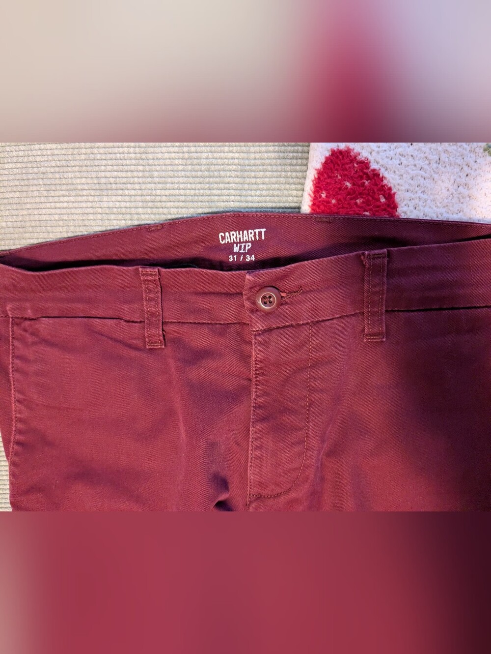 Carhartt WIP Sid Pants dark red burgundy Chino 31 X 34 mens